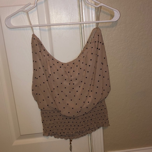 Mesh strapless top with black hearts - Picture 2 of 5